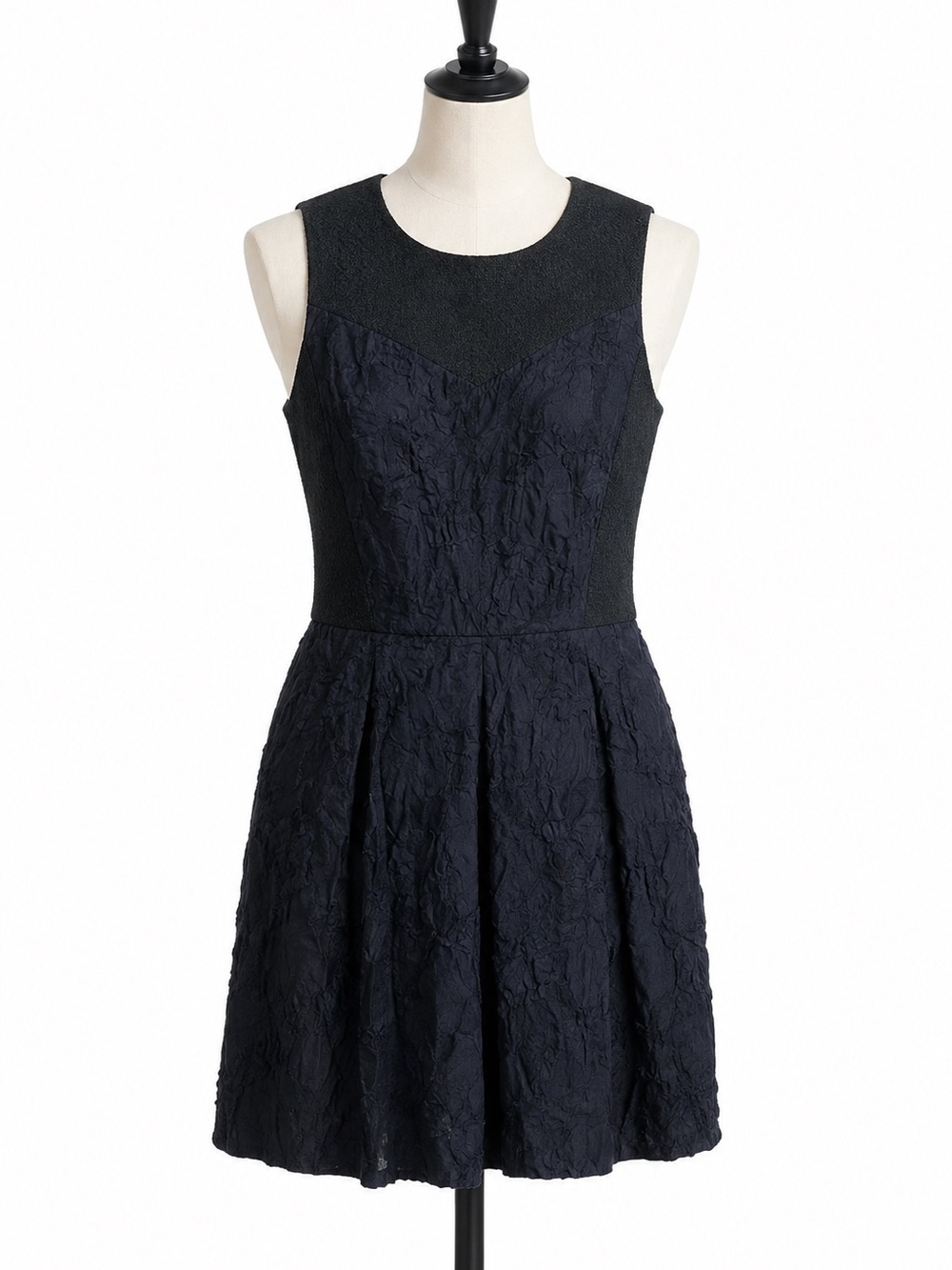 H&M Women’s Black Sleeveless  brocade cocktail Mini Dress . Size- 12